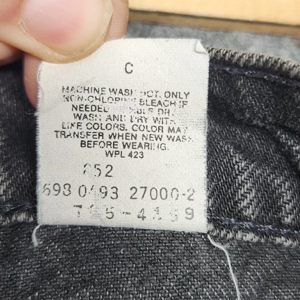 Levis Vintage 506 Black Wash Straight Orange Tab Student Jeans 27x28 90s USA